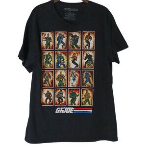 GIJOE Graphic T-Shirt Black 100% Cotton Mens Size L Retro Comic Tee